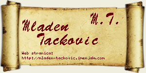 Mladen Tacković vizit kartica